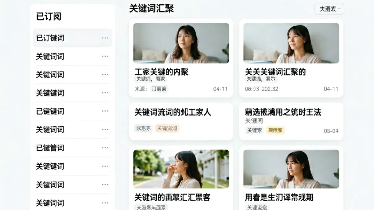 888.17CN用户个人中心界面，展示关键词订阅列表与关注流内容呈现样式